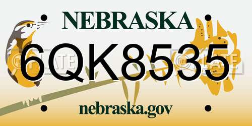 6QK8535 Nebraska License Plate