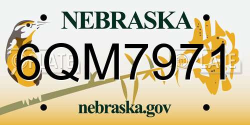 6QM7971 Nebraska License Plate