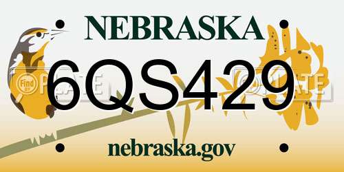 6QS429 Nebraska License Plate