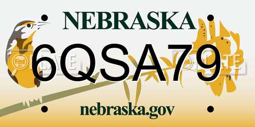 6QSA79 Nebraska License Plate