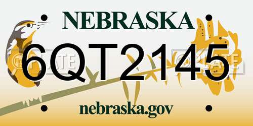 6QT2145 Nebraska License Plate