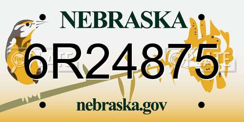 6R24875 Nebraska License Plate