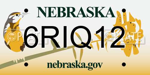 6RIQ12 Nebraska License Plate