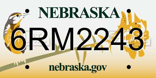 6RM2243 Nebraska License Plate