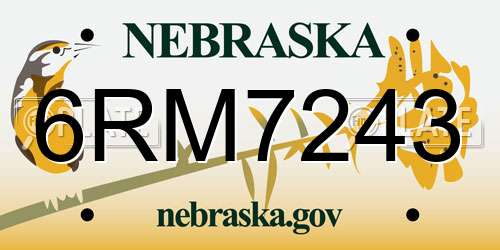 6RM7243 Nebraska License Plate