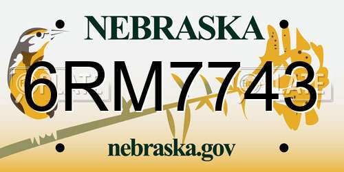 6RM7743 Nebraska License Plate