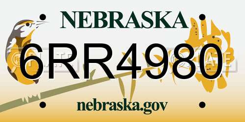 6RR4980 Nebraska License Plate