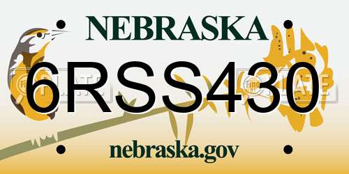 6RSS430 Nebraska License Plate