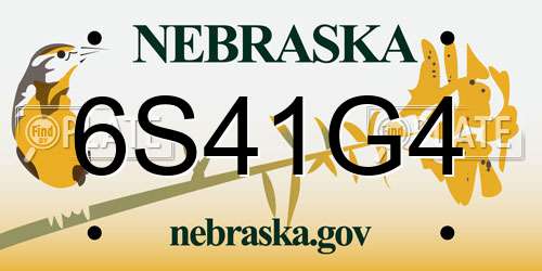 6S41G4 Nebraska License Plate