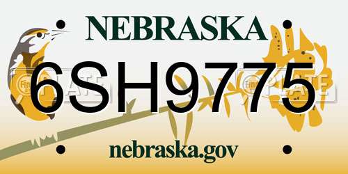 6SH9775 Nebraska License Plate