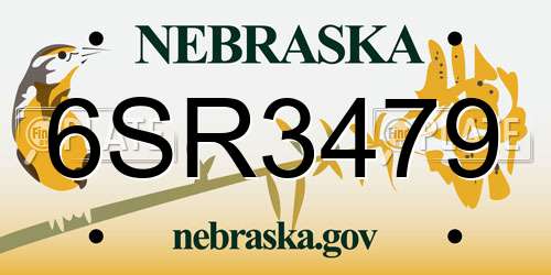 6SR3479 Nebraska License Plate
