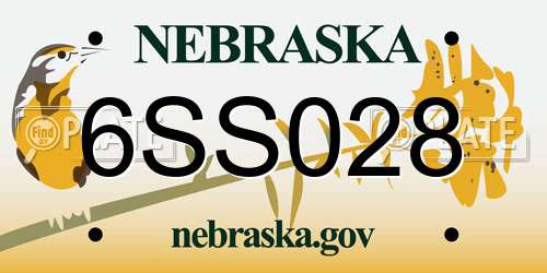 6SS028 Nebraska License Plate