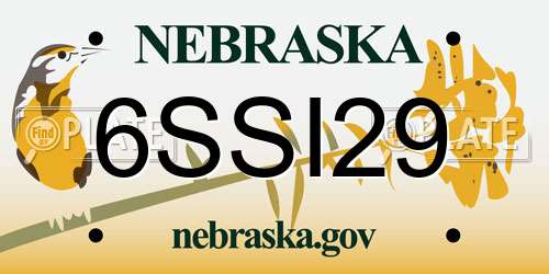 6SSI29 Nebraska License Plate