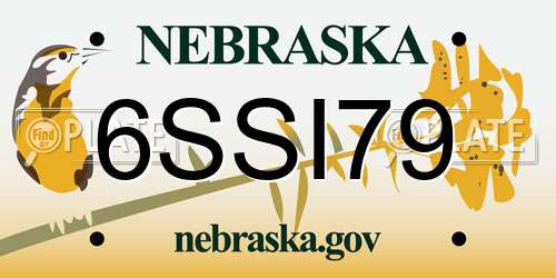 6SSI79 Nebraska License Plate