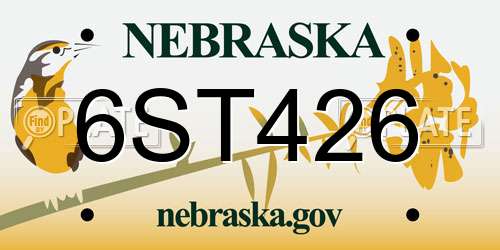 6ST426 Nebraska License Plate