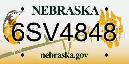 6SV4848 Nebraska License Plate