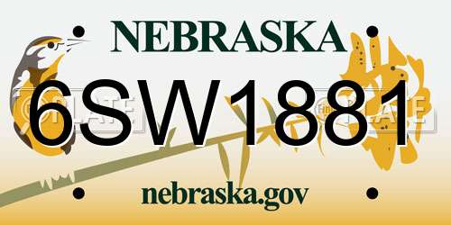 6SW1881 Nebraska License Plate