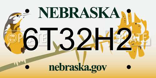 6T32H2 Nebraska License Plate