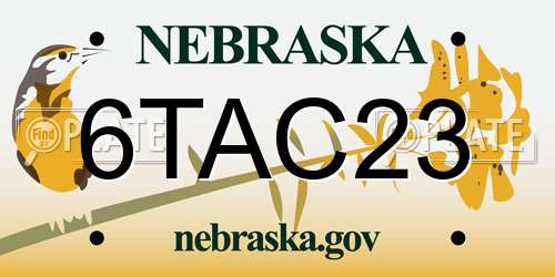 6TAC23 Nebraska License Plate