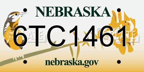 6TC1461 Nebraska License Plate