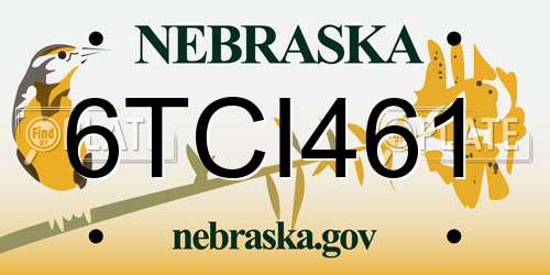 6TCI461 Nebraska License Plate