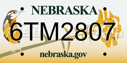 6TM2807 Nebraska License Plate