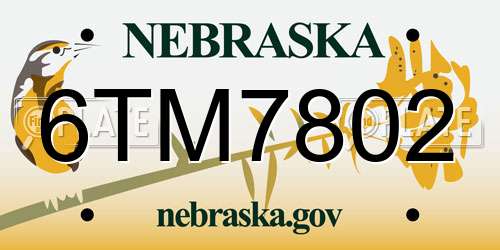6TM7802 Nebraska License Plate