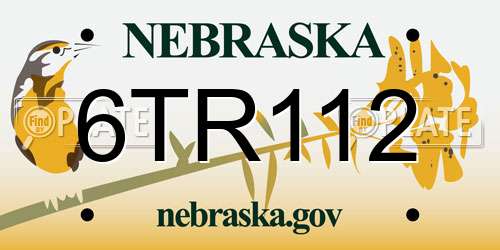 6TR112 Nebraska License Plate