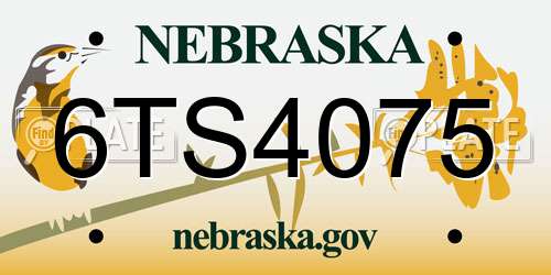 6TS4075 Nebraska License Plate