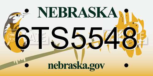 6TS5548 Nebraska License Plate