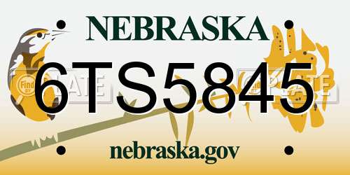 6TS5845 Nebraska License Plate