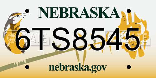 6TS8545 Nebraska License Plate