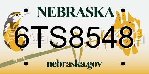 6TS8548 Nebraska License Plate