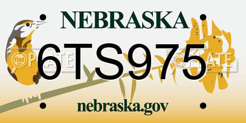 6TS975 Nebraska License Plate
