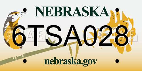 6TSA028 Nebraska License Plate