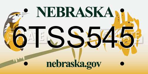 6TSS545 Nebraska License Plate