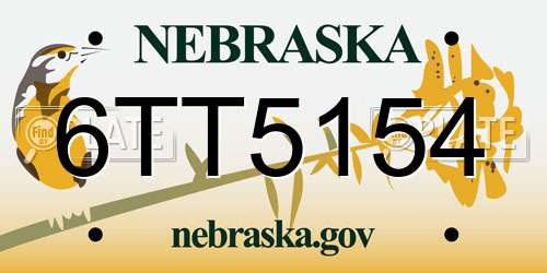 6TT5154 Nebraska License Plate