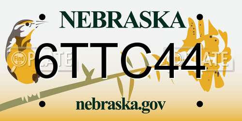 6TTC44 Nebraska License Plate