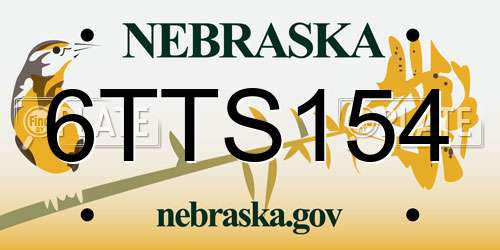 6TTS154 Nebraska License Plate