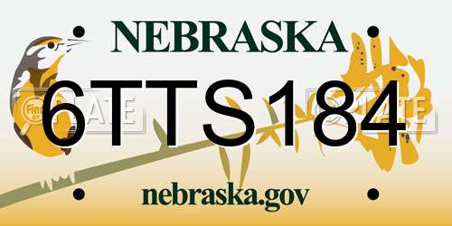 6TTS184 Nebraska License Plate