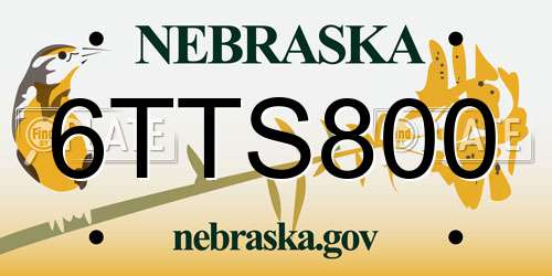6TTS800 Nebraska License Plate