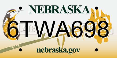 6TWA698 Nebraska License Plate