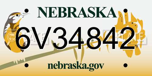 6V34842 Nebraska License Plate
