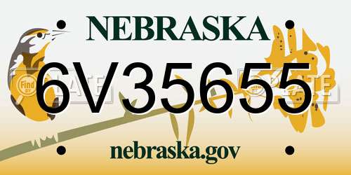 6V35655 Nebraska License Plate