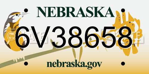 6V38658 Nebraska License Plate