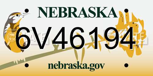 6V46194 Nebraska License Plate