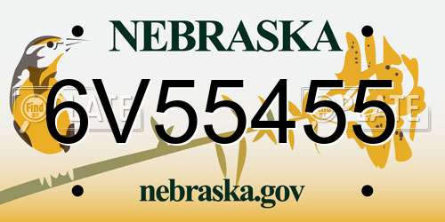 6V55455 Nebraska License Plate