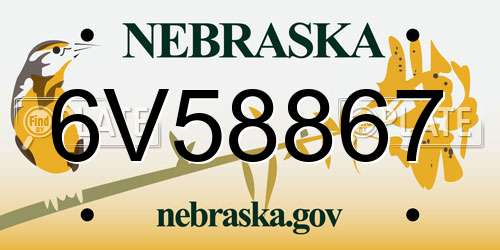 6V58867 Nebraska License Plate