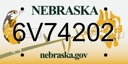 6V74202 Nebraska License Plate