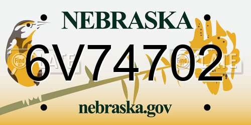 6V74702 Nebraska License Plate
